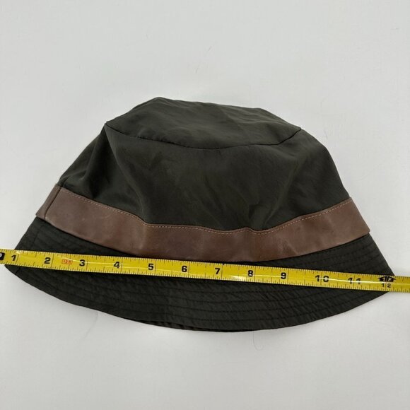 Viktor & Rolf Taupe Gray Nylon Leather Banded Outdoor Couture Medium Bucket Hat main image 5
